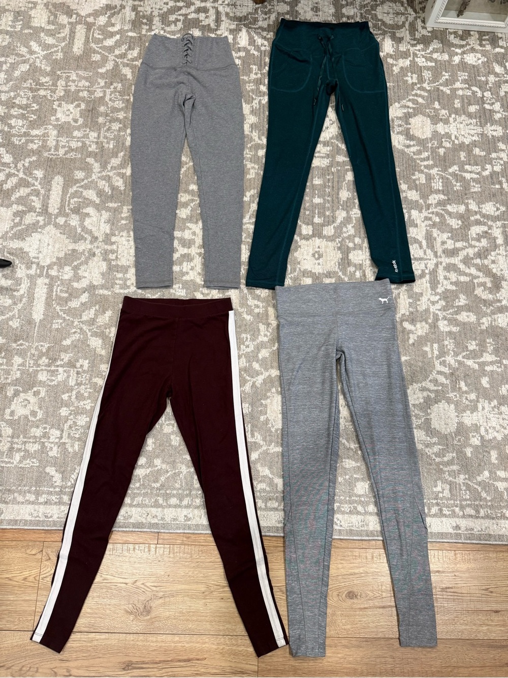 Women’s size xs cotton workout lounge leggings bundle - 4 pairs